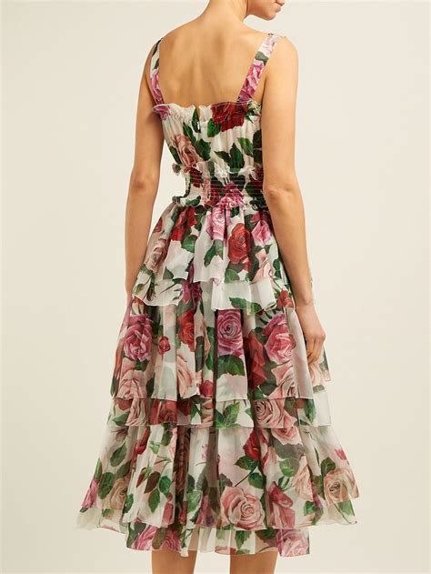 dolce and gabbana floral print dress silk chiffon